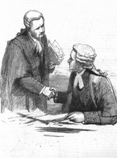 ''The Parnell Commission at the Royal Courts of Justice; the salute before the duel, Sir Richard Web Creator: Unknown.