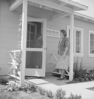 FSA camp for migratory agricultural workers, Farmersville, Tulare County, California, 1939 Creator: Dorothea Lange.