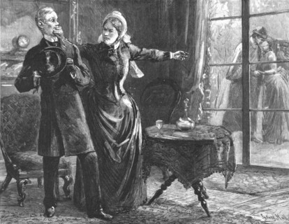 ''That Unfortunate Marriage, by Francis Eleanor Trollope; "Hush! Hold your tongue!" cried Mrs. Dobbs Creator: Sydney Prior Hall.