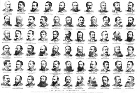 ''The Special Commission, 1888; Portraits of the Irish Members of Parliament against whom the "Times Creator: Unknown.