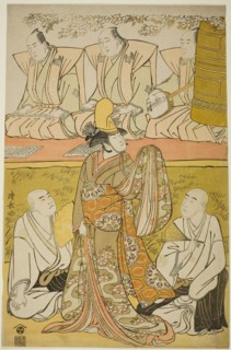 The Actor Nakamura Nakazo I as the Shirabyoshi Katsuragi, Matsumoto Koshiro IV as the monk..., 1783. Creator: Torii Kiyonaga.
