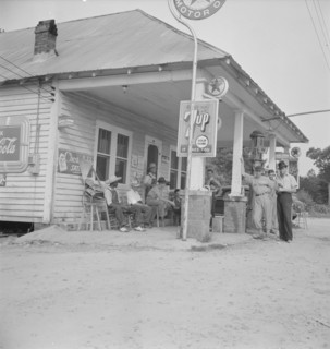 Rural filling station becomes community..., 4 July, near Chapel Hill, North Carolina, 1939 Creator: Dorothea Lange.