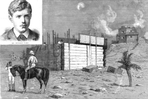 ''The Siege of Suakin (north eastern Sudan) A New Redoubt, put up by Egyptian troops in one day, Ins Creator: Unknown.