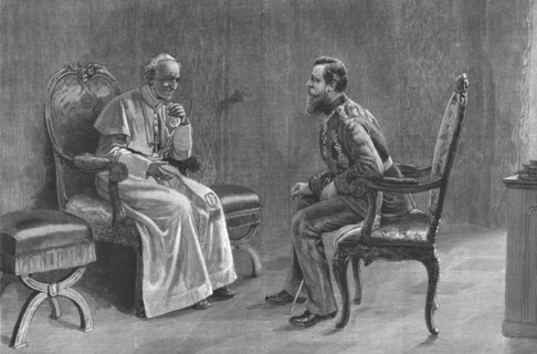 ''The Visit of the German Emperor, Frederick to Rome 1883; from a picture presented to the German Em Creator: Unknown.