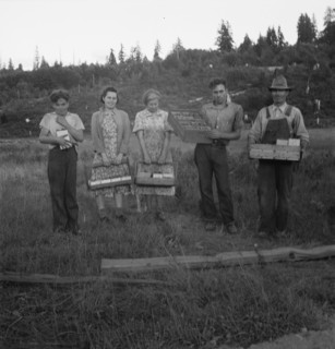 Possibly: This family, like others in the area, raise strawberries..., near Tenino, Washington, 1939 Creator: Dorothea Lange.
