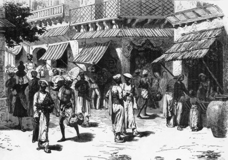 'Scene In Delhi: The Cross-Roads, Chandni Chowk, the Principal Business Thoroughfare', c1891. Creator: James Grant.