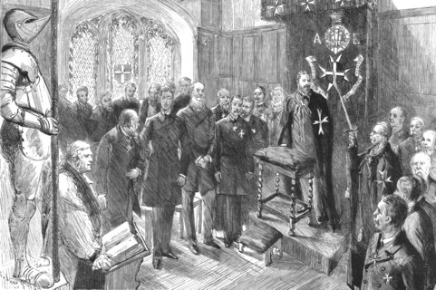 ''Installation of the Prince of Wales as Grand Prior of the Hospital of the Order of St. John of Jer Creator: Unknown.