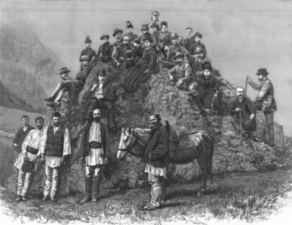 ''The Recent visit of the Prince of Wales to Roumania; the Queens picnic in the Carpathian Mountains Creator: Unknown.