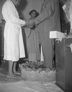 Reverend Vondell Gassaway, pastor of the St. Martin's Spiritual Church..., Washington, D.C., 1942. Creator: Gordon Parks.