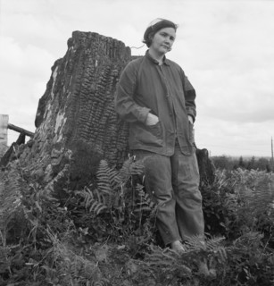 Possibly: Mrs Arnold, age thirty two, does man's work..., Michigan Hill, Thurston County, 1939. Creator: Dorothea Lange.