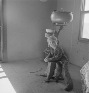 Corner of Soper kitchen, Malheur County, Oregon, 1939. Creator: Dorothea Lange.