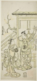 The Actors Otani Oniji I as Soga no Goro and Sanogawa Ichimatsu I as the sister of Yoshina..., 1746. Creator: Torii Kiyonobu II.