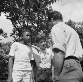 Milton Reiner, program director at Camp Nathan Hale, Southfields, New York, 1943 Creator: Gordon Parks.