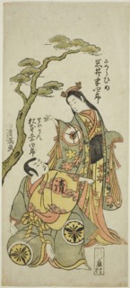 The Actors Iwai Hanshiro IV as Sakura Hime and Matsumoto Koshiro IV as Priest Seigen in th..., 1773. Creator: Torii Kiyomitsu.