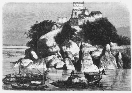 'View of the Sacred Isle of Devinath, on the Ganges', c1891. Creator: James Grant.