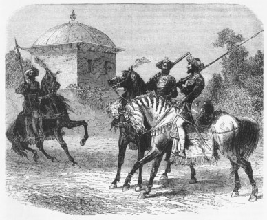 'Horsemen of the Guicowar's Bodyguard at Baroda', c1891. Creator: James Grant.
