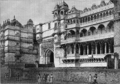 'View of the Court of the Palace of Oodeypore', c1891. Creator: James Grant.