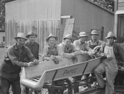 Seven of the eight farmers shown with their..., West Carlton, Yamhill County, Oregon, 1939 Creator: Dorothea Lange.