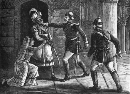 'Captain Hodson Arresting the King of Delhi', c1891. Creator: James Grant.