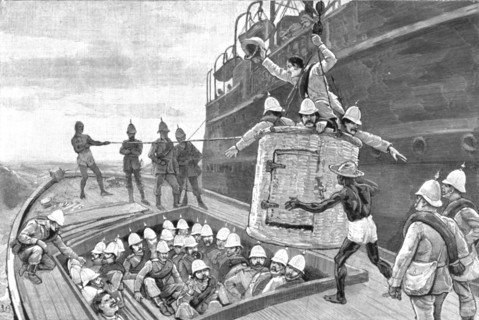 ''The Recent Disturbances in Zululand; Royal Scots Disembarking at Durban, Natal', 1888. Creator: Unknown.