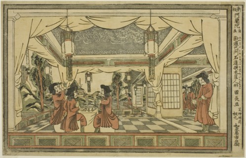 The Stone Temple and Statue of Zeus in Europe (Yoroppashu sekizo kyo mokudo jinkyo), from ..., n.d.. Creator: Utagawa Kuninaga.