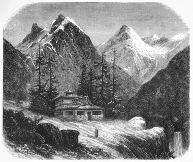 'View of a Monastery in the Himalayas', c1891. Creator: James Grant.