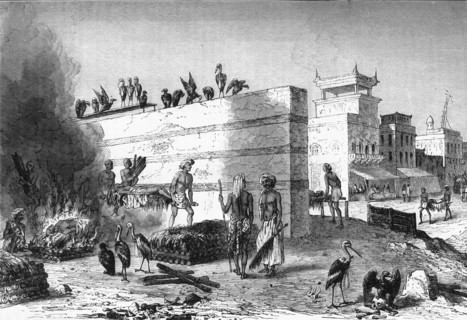 'Hindoo Funeral Rites in Calcutta', c1891. Creator: James Grant.