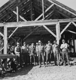 Men working in mill, Ola self-help sawmill co-op, Gem County, Idaho, 1939. Creator: Dorothea Lange.