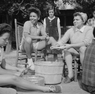Campers helping with the kitchen work at Camp Gaylord White, Arden, New York, 1943. Creator: Gordon Parks.