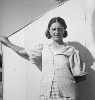 In a carrot pickers' camp, Imperial Valley, California, 1939. Creator: Dorothea Lange.
