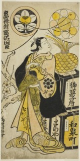 The Actor Tomizawa Montaro I as Miyako no Mae in the play "Izu Genji Horai Yakata," perfor..., 1736. Creator: Torii Kiyomasu.