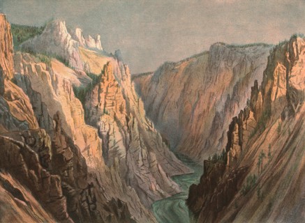 ''The Grand Canyon of the Yellowstone from the Great Falls', 1888. Creator: Thomas Henry Thomas.