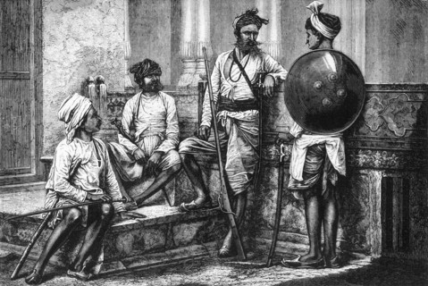 'Group of Rajpoots', c1891. Creator: James Grant.