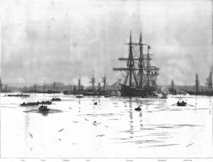 ''The Naval Mobilisation, "B" Squadron at Portland Roads', 1888. Creator: William Lionel Wyllie.