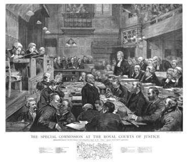 ''The Special Commission at the Royal Courts of Justice', 1888. Creator: Unknown.