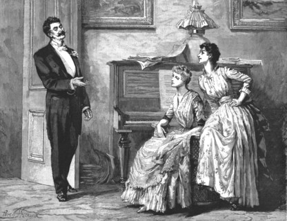 '" Madame Leroux"; By Francis Eleanor Trollope; "Goodness,Jersey, what a swell you are!"...', 1890. Creator: Percy Macquoid.