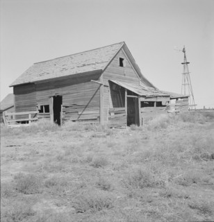 Possibly: Close-up view of abandoned dry land farmhouse in Columbian Basin, Washington, 1939. Creator: Dorothea Lange.