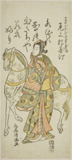 The Actor Onoe Matsusuke I as Koroku in the play "Furitsumu Hana Nidai Genji," performed..., 1765. Creator: Torii Kiyomitsu.