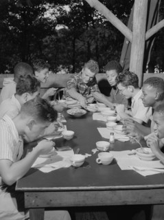 The boardinghouse reach at Camp Nathan Hale, Southfields, New York, 1943 Creator: Gordon Parks.
