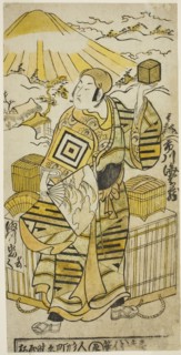 The Actor Ichikawa Ebizo II as Goto Saemon in the play "Tokaido Yukumi Guruma," performed...,,1736. Creator: Torii Kiyomasu.