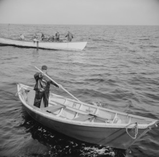 On board the fishing boat Alden, out of Gloucester, Massachusetts, 1943. Creator: Gordon Parks.