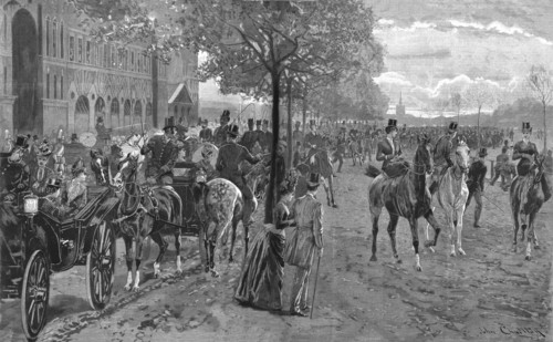 ''Waiting for a glimpse of her majesty, Hyde Park', 1888. Creator: John Charlton.