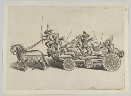 Design for a float, from 'Éloges et discours sur la triomphante réception du Roy en sa vil..., 1629. Creator: Melchior Tavernier.