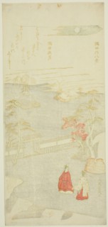 Autumn Moon over Sumida River (Sumida aki zuki), from the series "Eight.., Japan, early 1760s. Creator: Kitao Shigemasa.