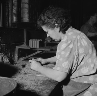 Women employed at the Landers, Frary and Clark plant, New Britain, Connecticut, 1943. Creator: Gordon Parks.
