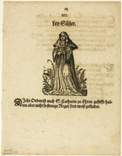 Ley Süster (Lay Sister) from Ständ und Orden, plate 54 from Woodcuts from Books...1937. Creators: Jost Ammon, Max Geisberg.