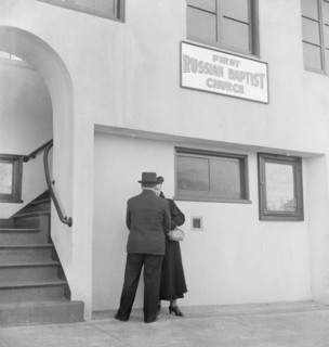Church in Potrero district where there is a "Russian-White" colony, San Francisco, California, 1939. Creator: Dorothea Lange.