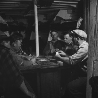 On board the fishing boat Alden, out of Gloucester, Massachusetts, 1943. Creator: Gordon Parks.