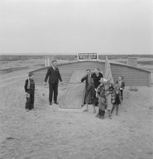 Congregation leaving after services, Dead Ox Flat, Oregon, 1939. Creator: Dorothea Lange.