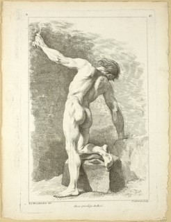 Figure, from Seconde livre de figures d’Academies gravées en Partie par les..., published 1745. Creators: Pierre Soubeyran, Jombert Père.